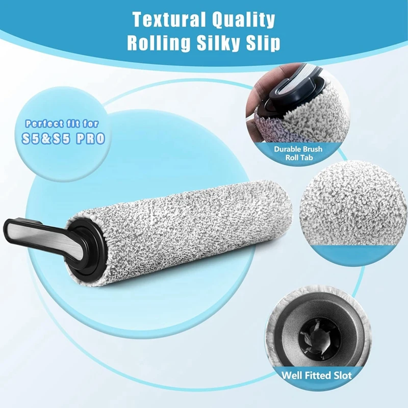 Roller Brush Replacement And Vacuum Filter Kit For Tineco Floor ONE S5,Floor One S5 Pro Cordless Wet Dry Vacuum Parts