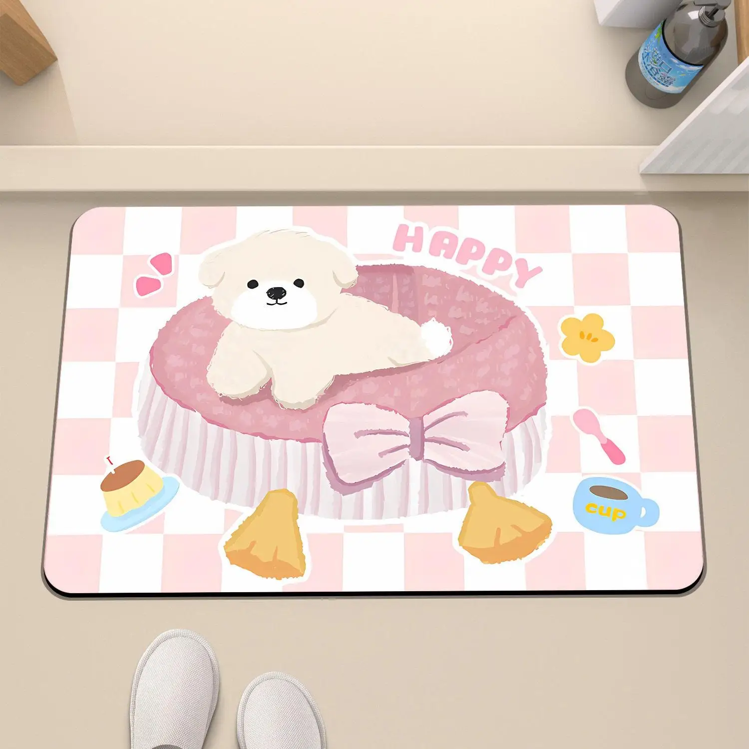 

Easy to Maintain Cartoon Diatom Mud Floor Mat Bathroom Entrance Water Absorbent Non-Slip Mat Home Toilet Bathroom Door Mat