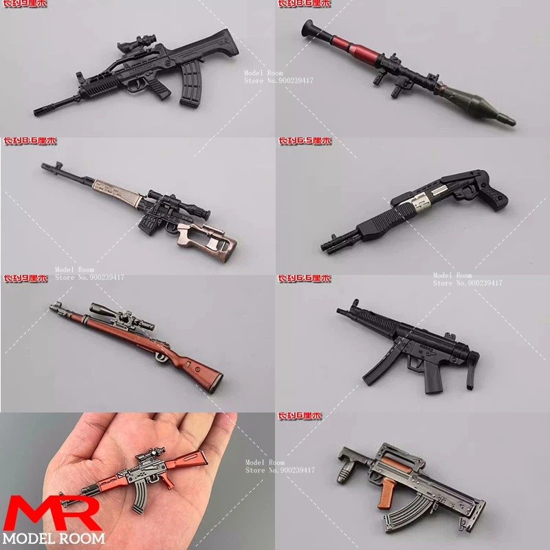 1/12 Scale Mini Sniper Rifle Gun Model AKM M4A1 98K Weapon Scene Accessories Fit 6'' Male Female Soldier Action Figure Body