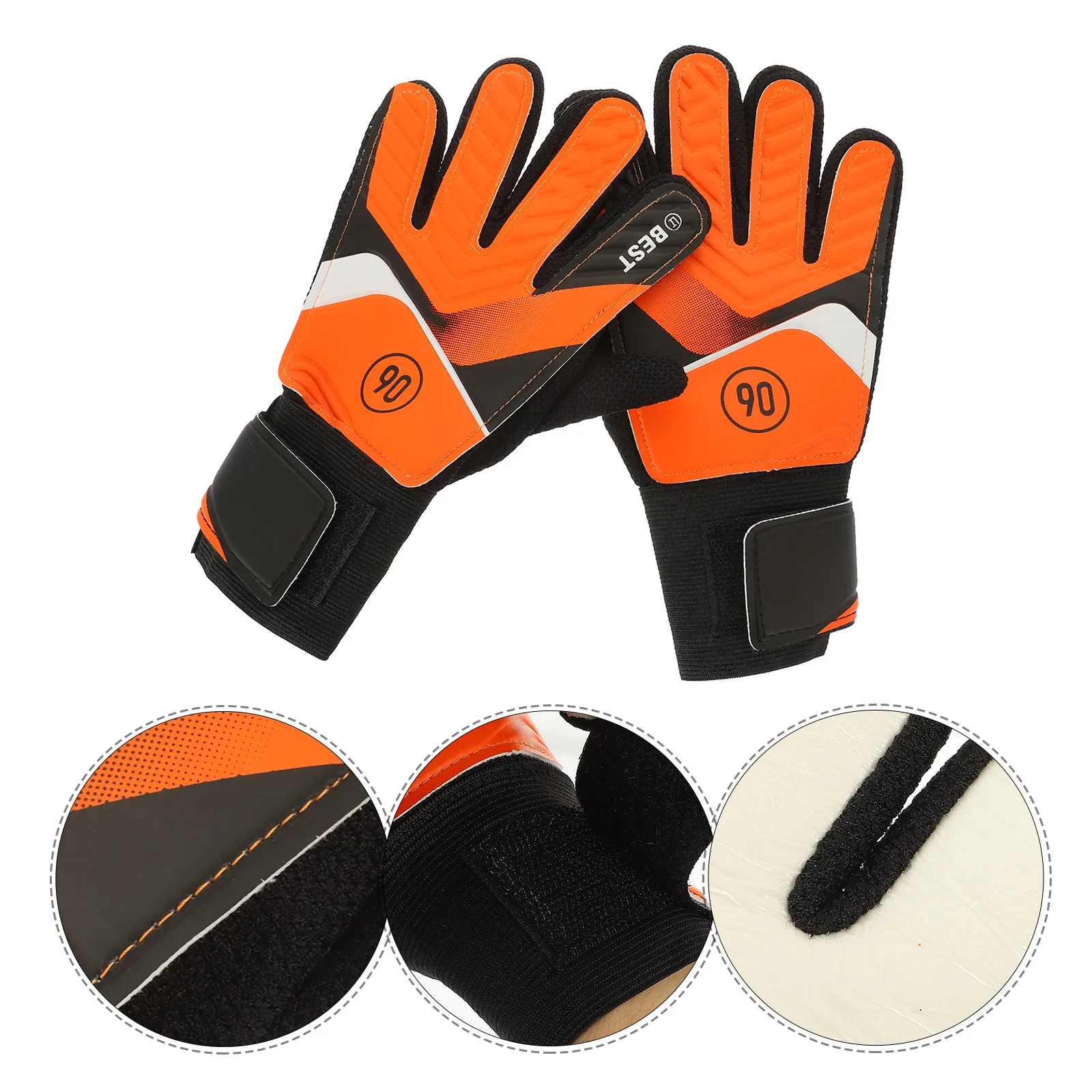

1 Pair Children Soccer Gloves Anti-Collision Latex Palm Wear-Resistant Non-Slip Training Match Gloves For Kids Football Sports