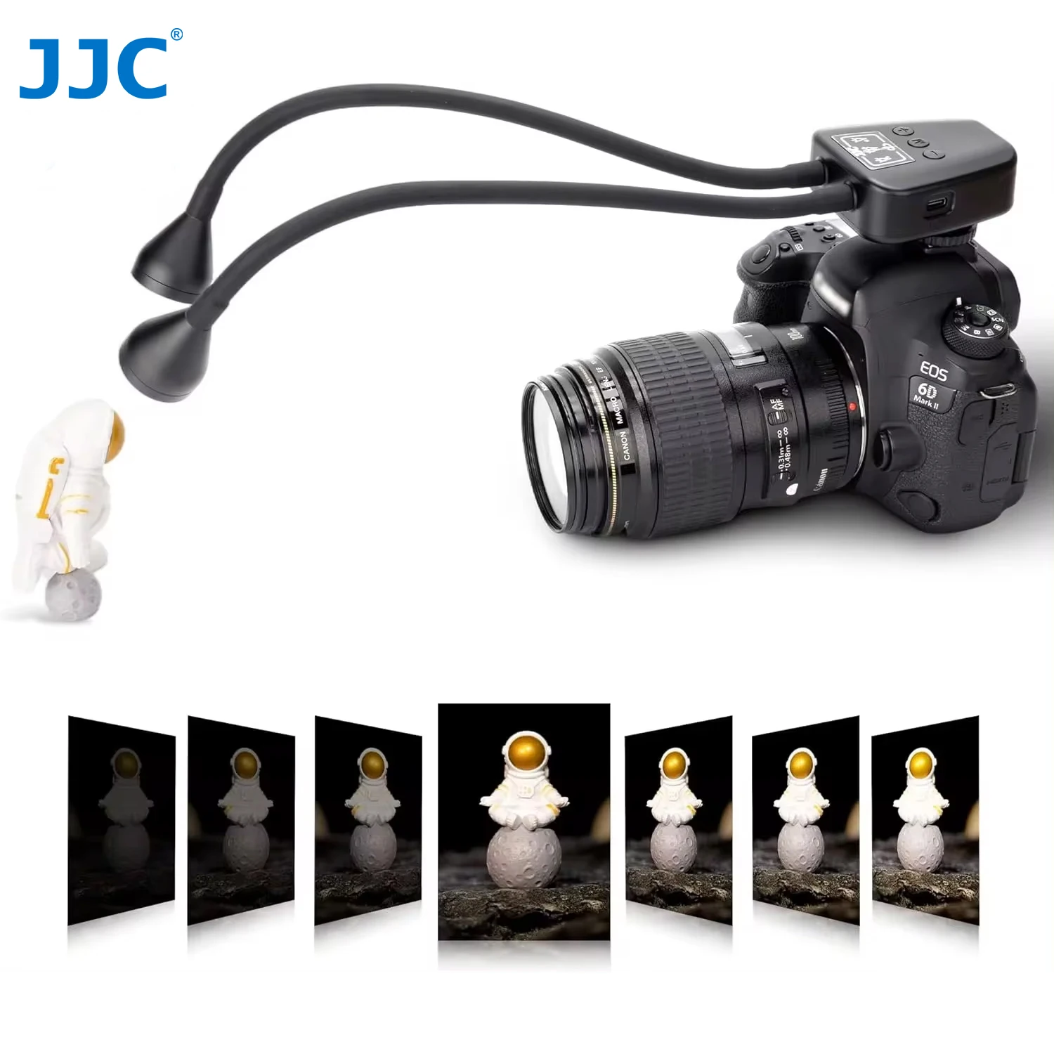 JJC LED Macro Arm Light with 10 Level Ajustable Brightness Macro Photography Lighting for Canon Nikon Sony Olympus Fujifilm DSLR