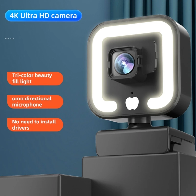 4K Full HD Webcam 1080P Webkamera Autofokus mit Fülllichtmikrofon 2K USB-Stecker Webcam für PC Computer Laptop Video
