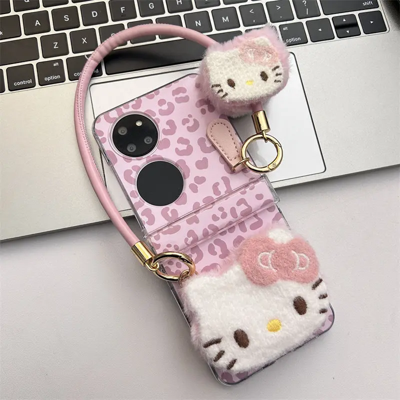 

Cute Kawaii Stereo Hello Kitty Folding Phone Case for Samsung Galaxy Z Flip6 Z Flip5 All-inclusive Phone Case