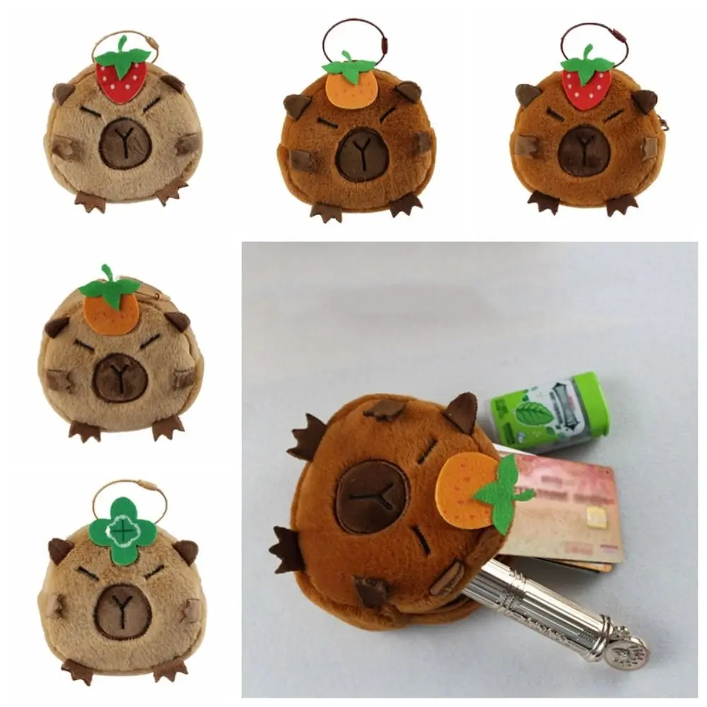 

Cartoon Capybara Plush Coin Purse Animal Plush Capybara Plush Wallet Keychain Earphone Storage Bag Capybara Change Pouch