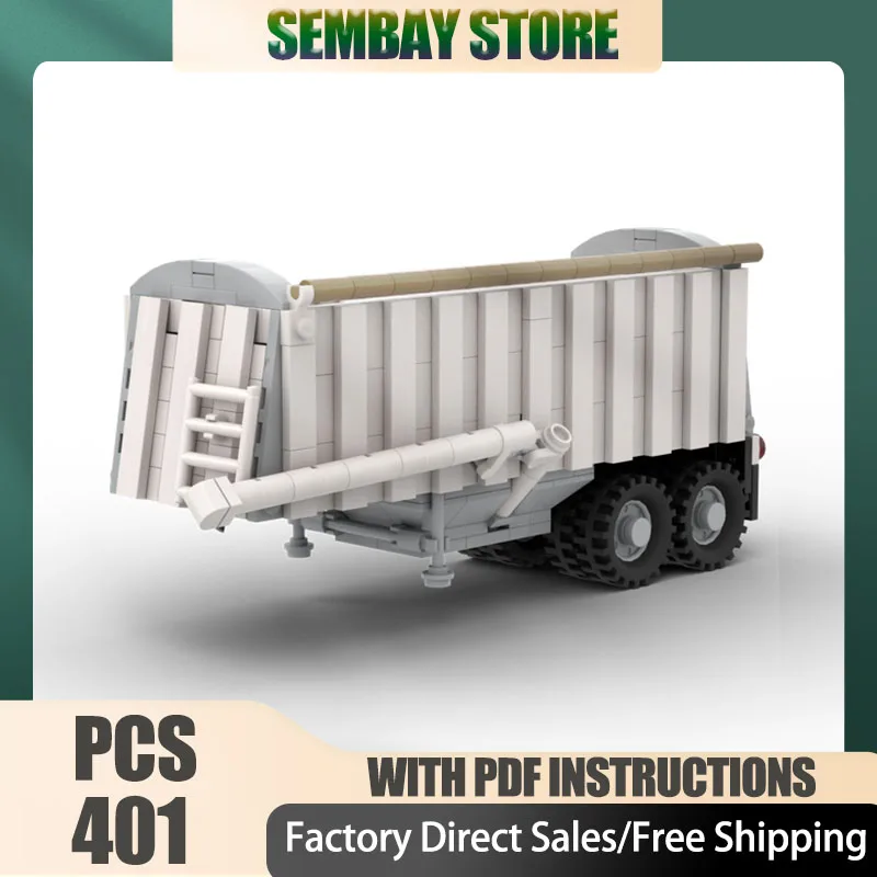 

Модель грузовика Moc, строительные кирпичи, модульный реактивный бункер, шнековый прицеп, технологические блоки, рождественские игрушки «сделай сам», строительные подарки на ферме