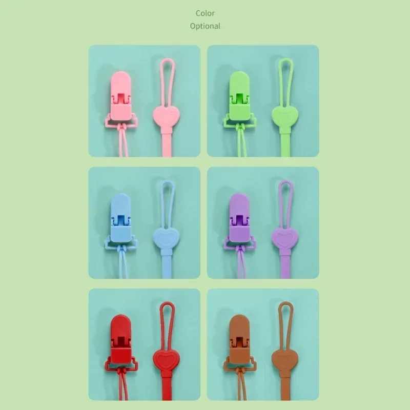 vvocci Silicone Chain Strap for Baby Pacifier Fastened Teething Clip Newborn Teether Chain Nipple Holder Nursing Accessories view 3