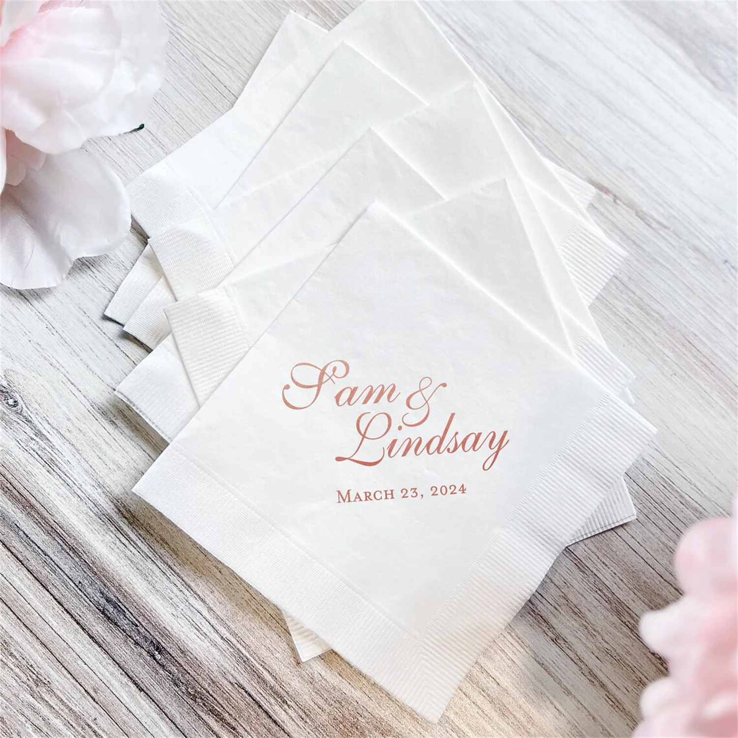 

50 PCS First Name Wedding Napkins, Rehearsal Dinner, Engagement Party, Custom Bar Napkins, Custom Wedding Napkins - Destination