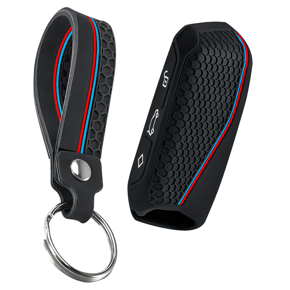 silicone holder key cover Accsesories car key case keychain for BMW Series 7 735i 740Li X7 X1 U11 2023 I7 G07 LCI XM