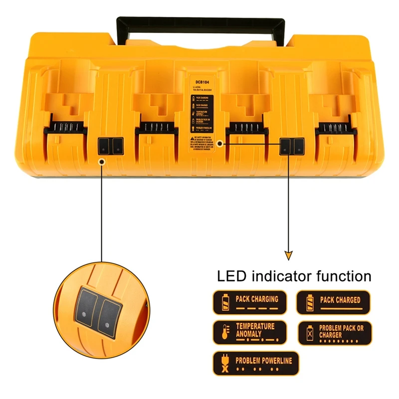 Imagem -02 - Substituição para o Carregador de Bateria Dewalt 12v 20v Max Batterydcb124 Dcb126 Dcb200 Dcb205 Dcb206 Dcb104