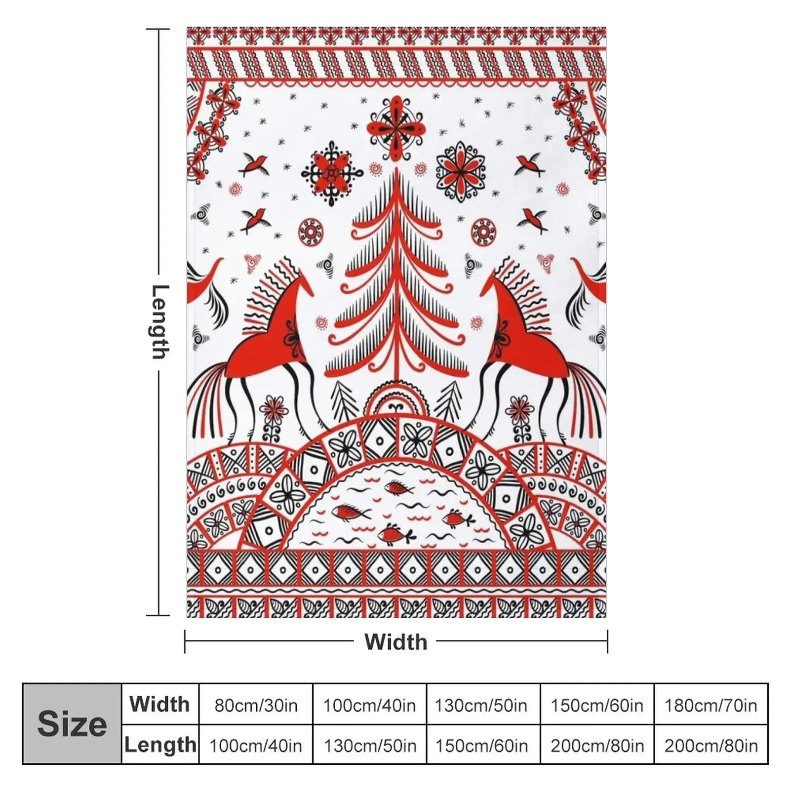 Russian folklore ornament. Mezen painting. Throw Blanket wednesday Bed covers Travel Blankets For Bed Stuffeds Blankets