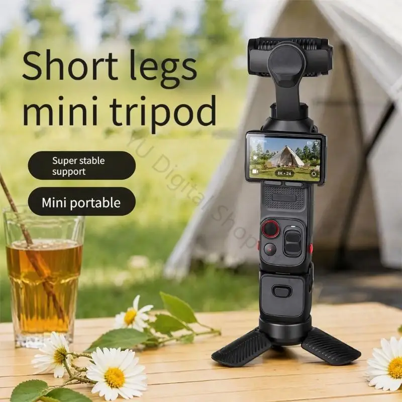 96BA Schreibtisch-Videokamera-Ständer, Selfie-Stick für Action-Kameras mit klappbaren Beinen, Mini-1/4-Zoll-Schraubhalterung für – Detail 5