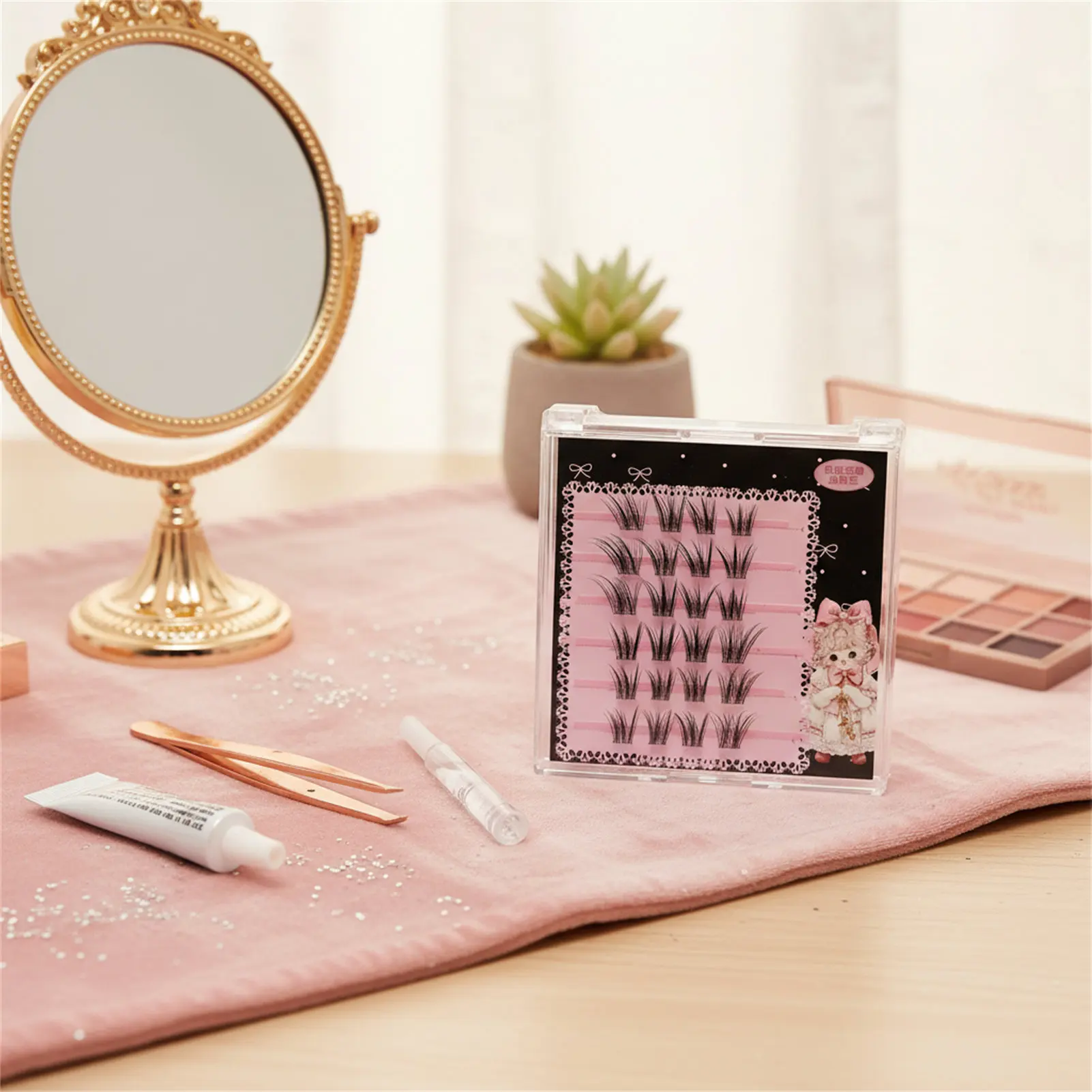 Sem cola cílios postiços extensões de cílios com asas de raposa 8-12mm comprimento misto preto c onda volume natural cílios maquiagens