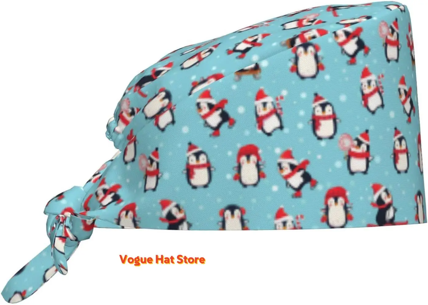 

Рабочая шапка Kawaii Penguin для женщин и мужчин, рабочая шапка для чистки с лентой для защиты от пота, удобные регулируемые шапочки-скрабы