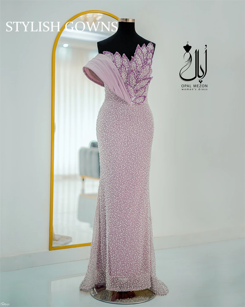 

White Fashion Evening Dress Mermaid Beaded Bride Pageant Party Gown for Wedding Vestidos De Novias فساتين سهرة