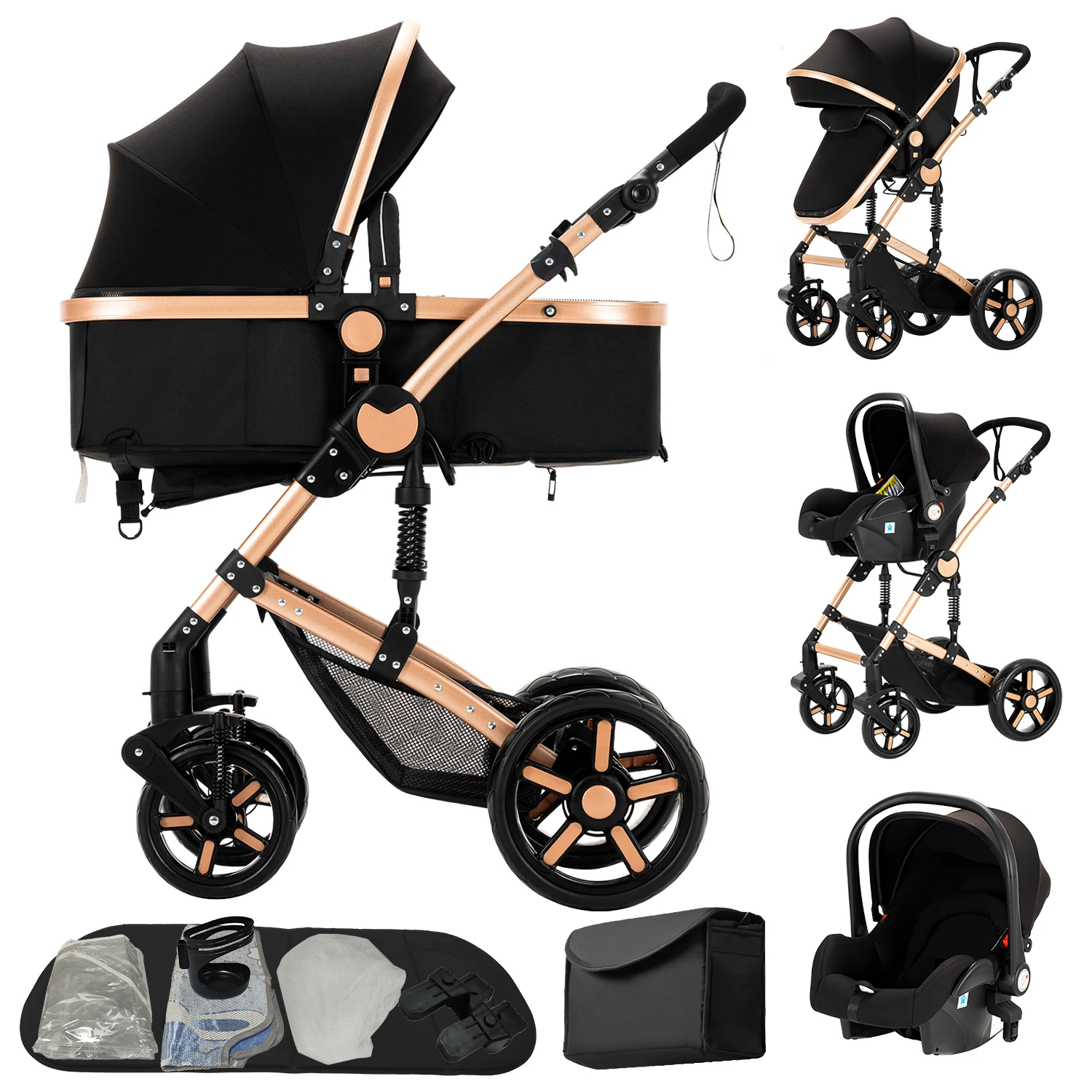Kinderwagen 3 in 1 Reisesystem Kinderwagen für Neugeborene