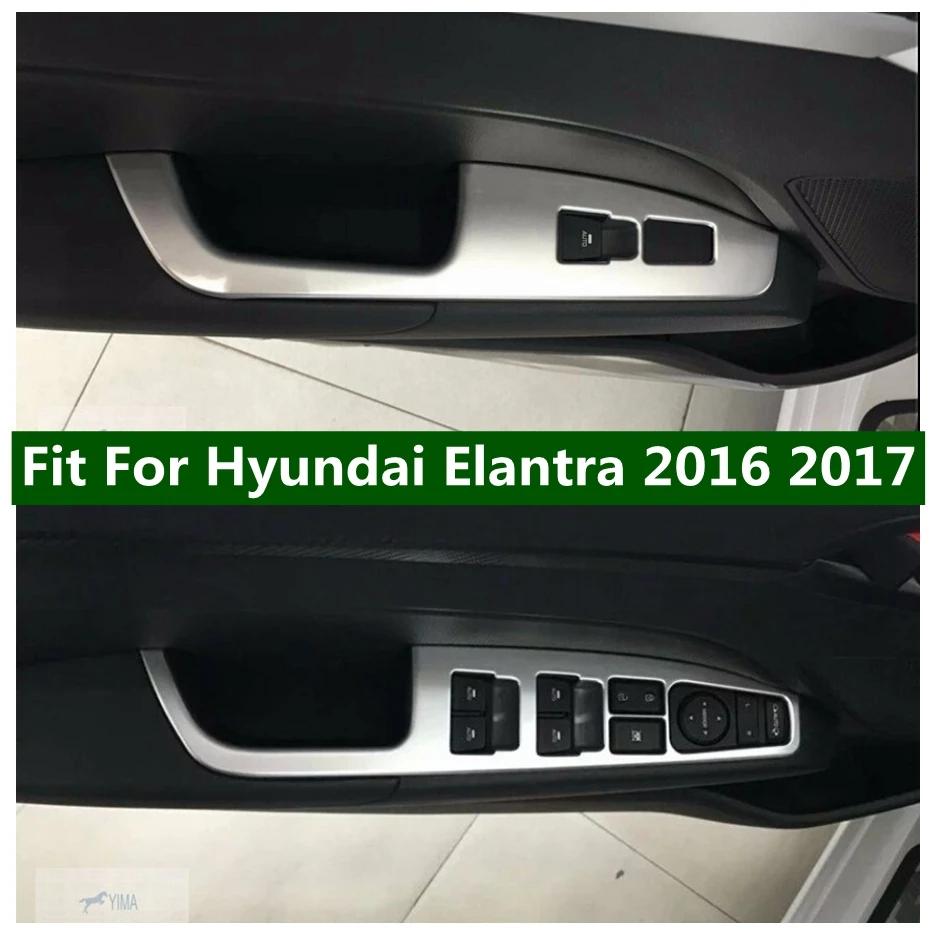 

Интерьер Lapetus для Hyundai Elantra 2016 2017 ABS Внутренняя дверь подлокотник окно подъемник кнопка переключения декоративные наклейки крышка отделка