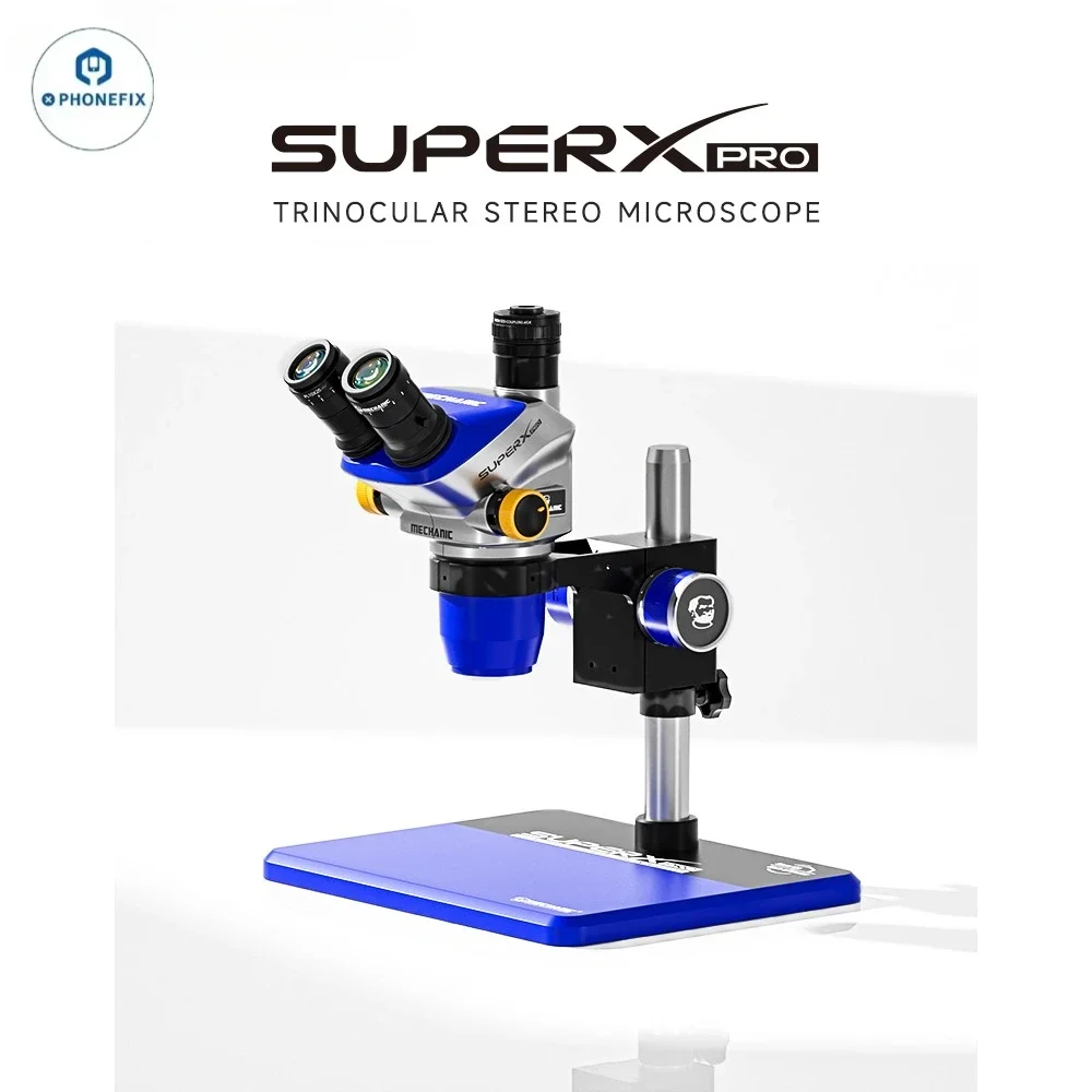 Mechanic Super X Pro-B11/ TSD LAB PCB Soldering Trinocular Stereo Zoom Microscope Continuous Variable Magnification 6.5X-52X