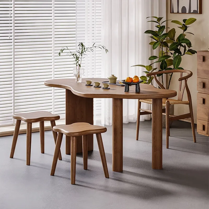 for 2024 New Solid Wood Exquisite Balcony Tea Table and Chair Combination Special Shaped Designer Household Small Apartment