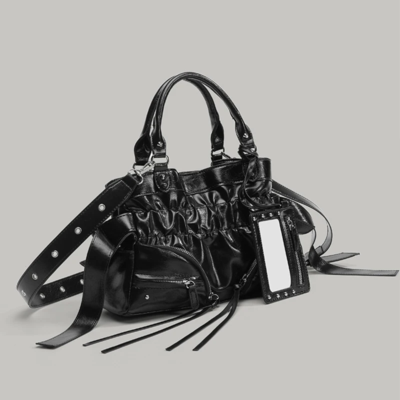 

Europe American Fashion Handbag Light Luxury Brand Design Shoulder Bag New Rivet Motorcycle Bag Portable Versatile Crossbody Bag