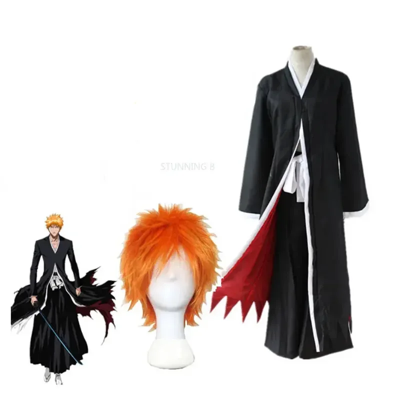 A Litter Of Bears Anime Cosplay Bleach Ichigo Kurosaki Hollow Halloween Costumes Mask Tops and Pants Role Pl 2025 New