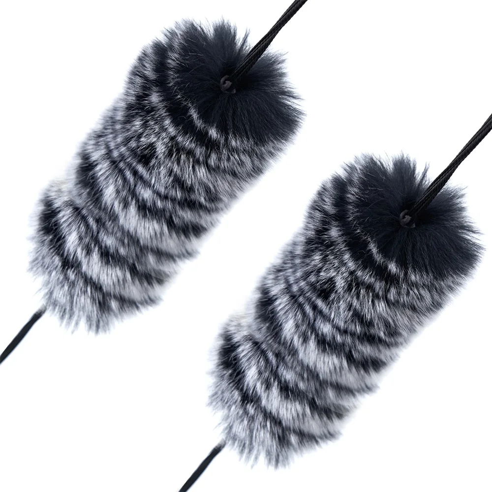 Archery Shock Absorbing Black Rabbit Fur Bow Silencers Stabilizer Outdoor Hunting Accessories for Recurve/Traditional Bow - view 5