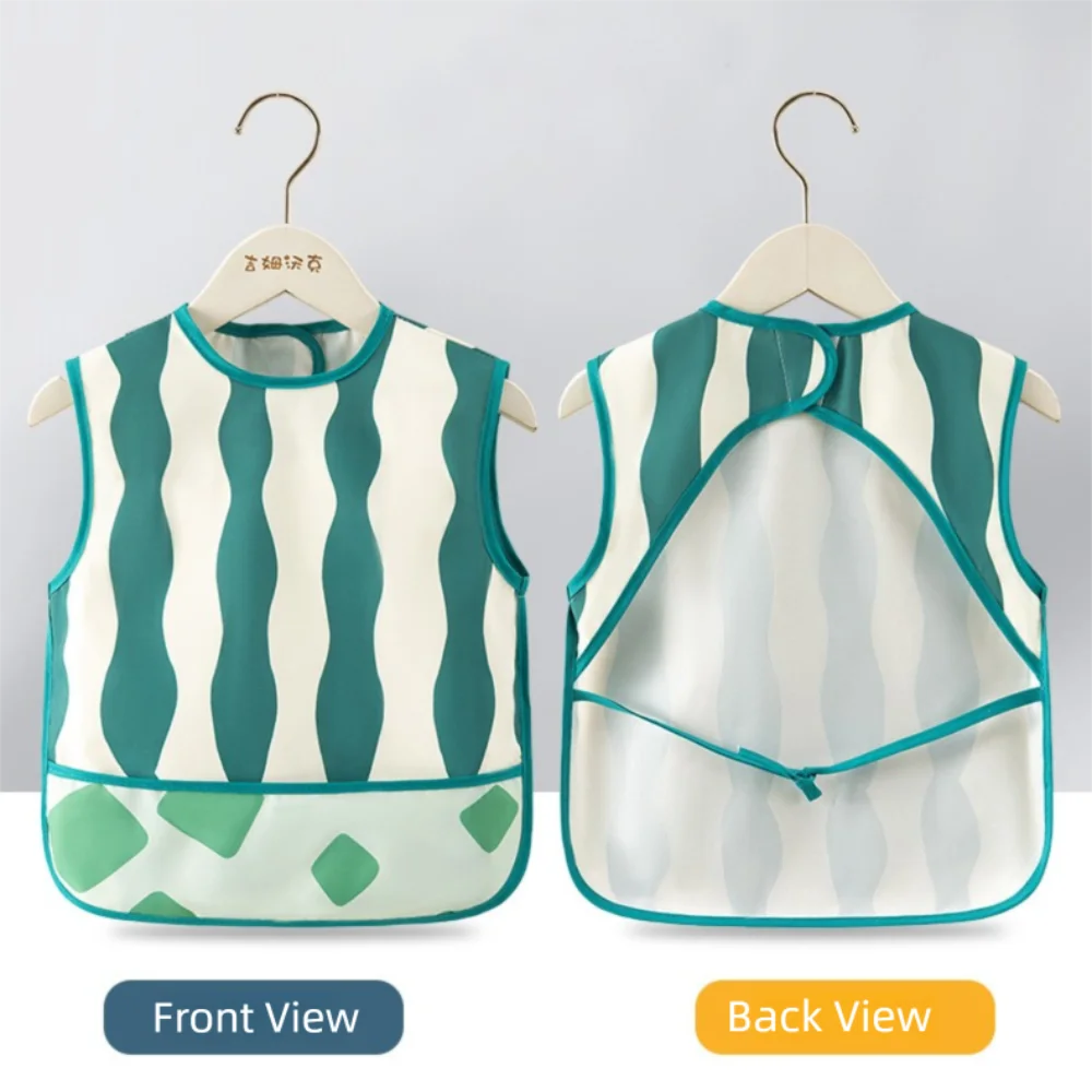 

Cute Style Cartoon Pattern EVA Bibs Adjustable Waterproof Waterproof Bibs Pocket Design with Straps Burp Cloths Children Wear