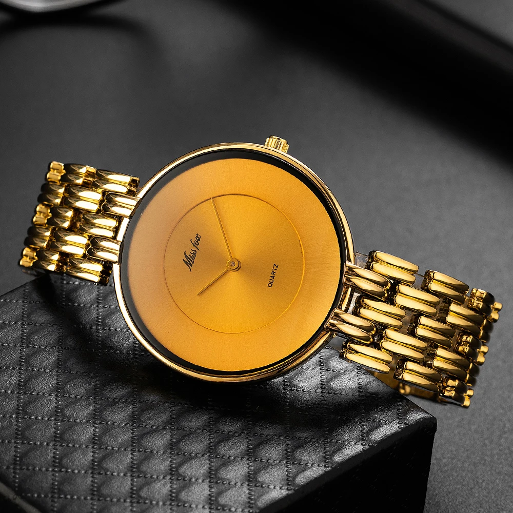 Missfox Quartz Watch For Men Gold Simple Stylish Hot Sale Men's Watch Minimalist Unisex Design Waterproof Hand Clock New
