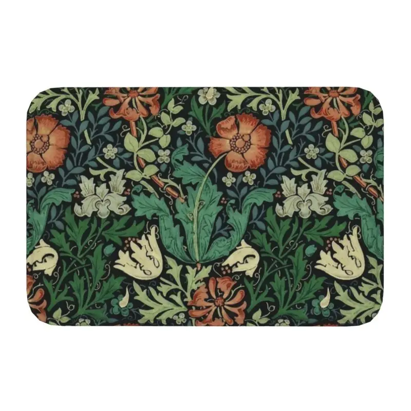 Custom William Morris Compton Floral Art Nouveau Pattern zerbino tappetino per porta del bagno modello tessile tappeto per wc tappetino per moquette