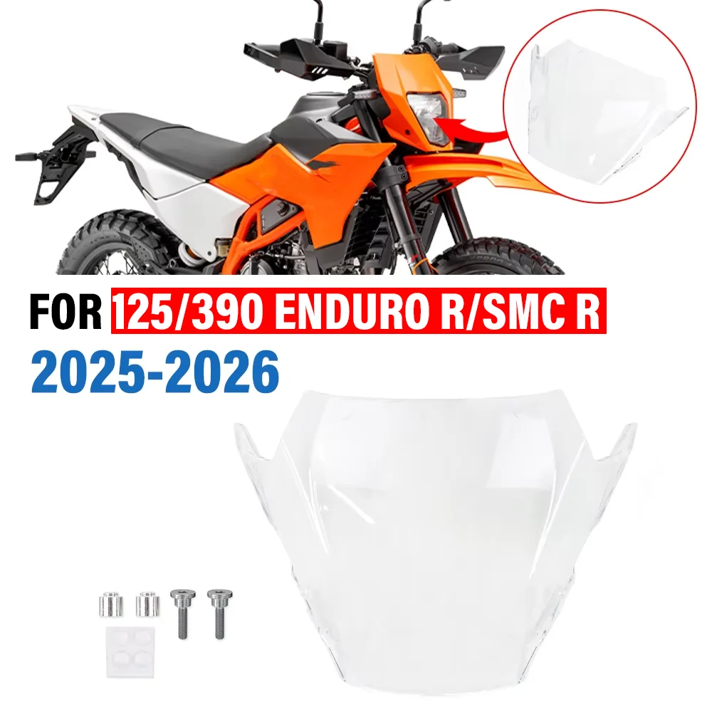 FOR 390/125 Enduro R/SMC R 2025-2026 Motorcycle Head Light Protection Kit Front Lens Screen Cover Protector Headlight Lamp Guard