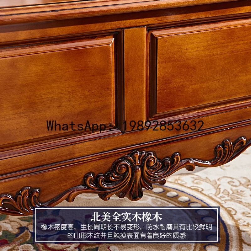 LYY European Style Desk Computer Desk Writing OfficeStudyAmerican Style Solid Wood Carved