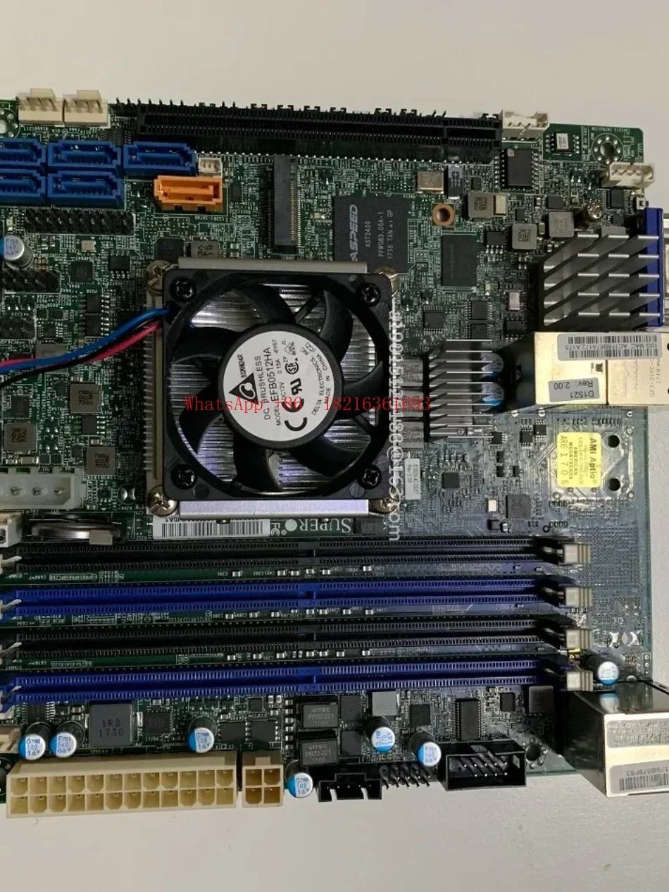2026GOOD Server ITX Motherboard, XEON D1521 Dual 10 Gigabit Ethernet Port Cluster NAS X10SDV-4C-TLN2F