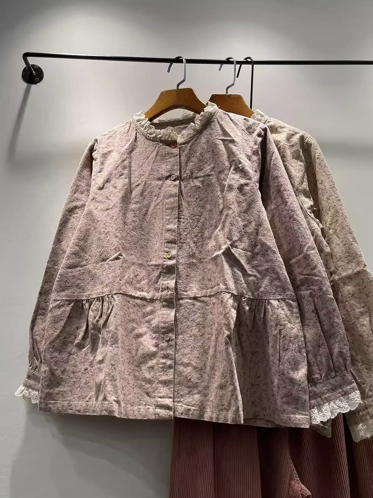 

2026 Mori Kei, одежда в японском стиле, рубашки и блузки с принтом из 100% хлопка для женщин, осенние милые топы с длинными рукавами