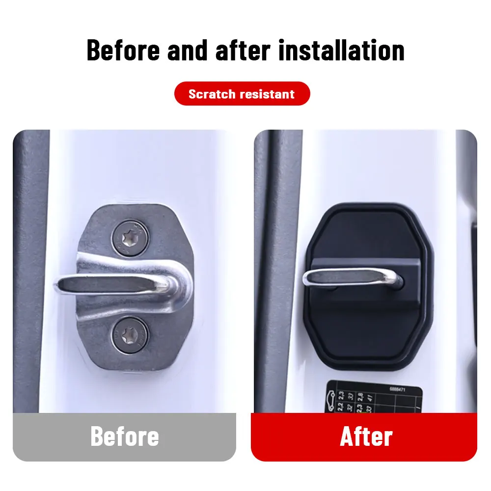 4pcs Car Decorat Accessories Silicone Protecte Auto Door Lock Latch Shock Absorber Cover For BMW X3 G01 2018-2023