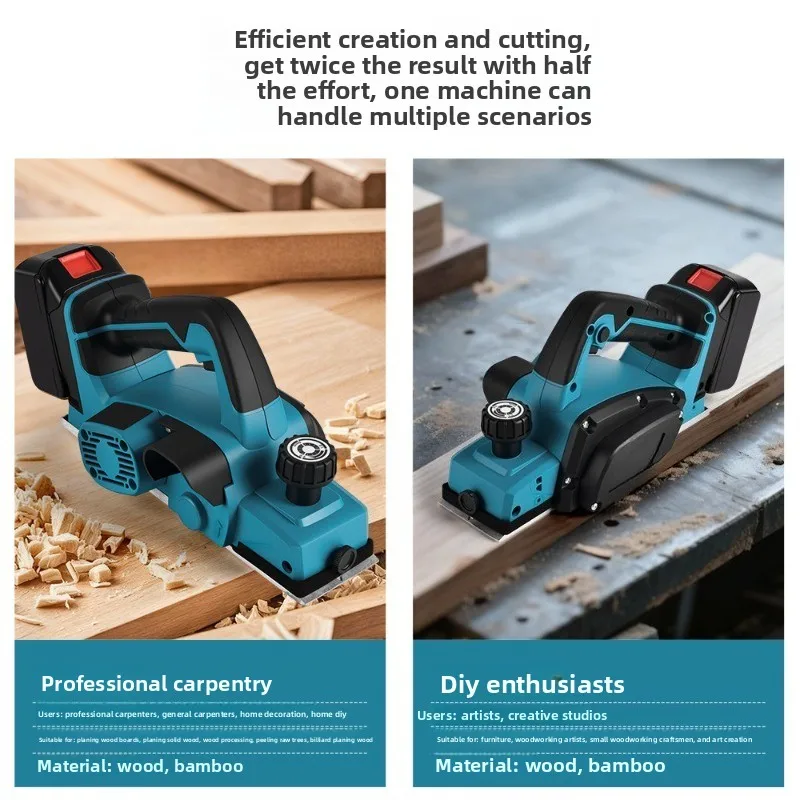 Lithium Brushless Electric Planer, Portable Woodworking Hand Planer