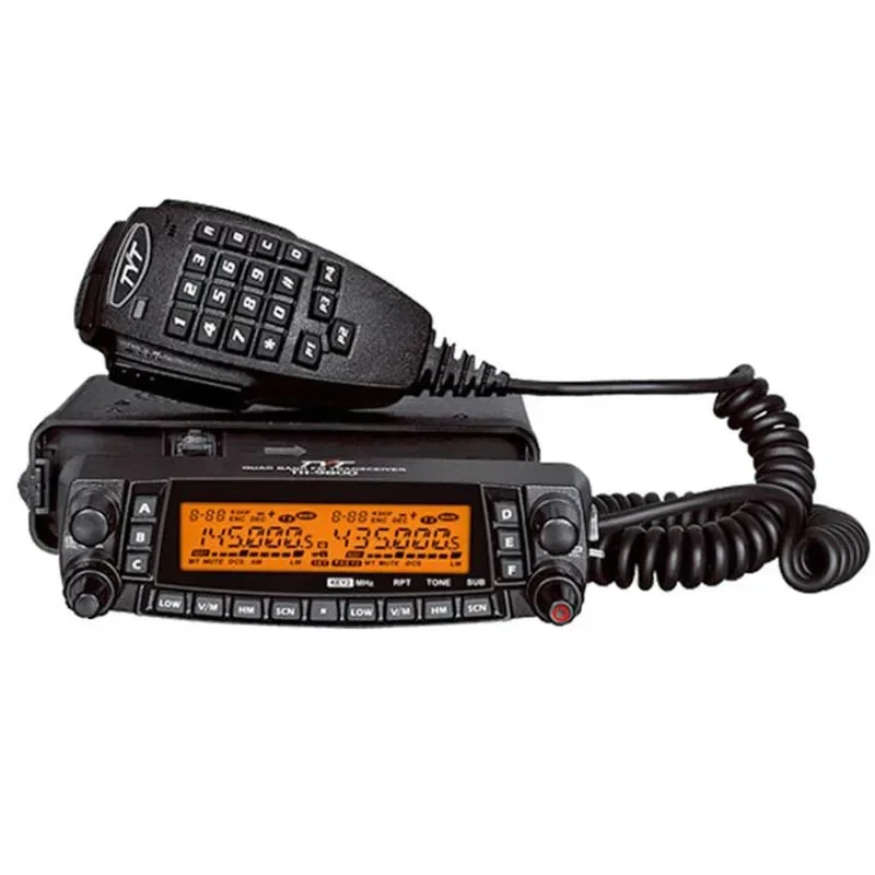 TYT TH‑9800 Plus 50W Quad Band Car Mobile Radio 29/50/144/430MHz Dual Display Scrambler Walkie Talkie