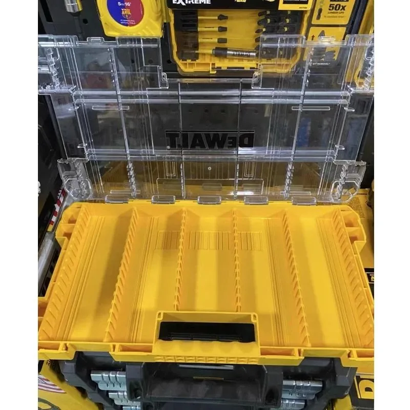 DEWALT N542474 TSTAK Tough Storage Case - Modular, Stackable, Connectable, Clear Lid, for Screwdriver Bits/Small Parts
