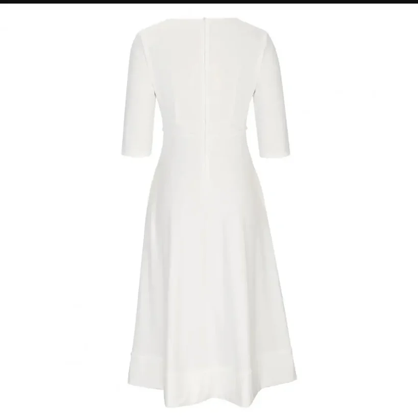 قمصان نسائية أنيقة للمكتب فستان طية صدر السترة الخصر Cinching نصف كم مطوي رداء نسائي موضة صيف 2025 فساتين للسيدات