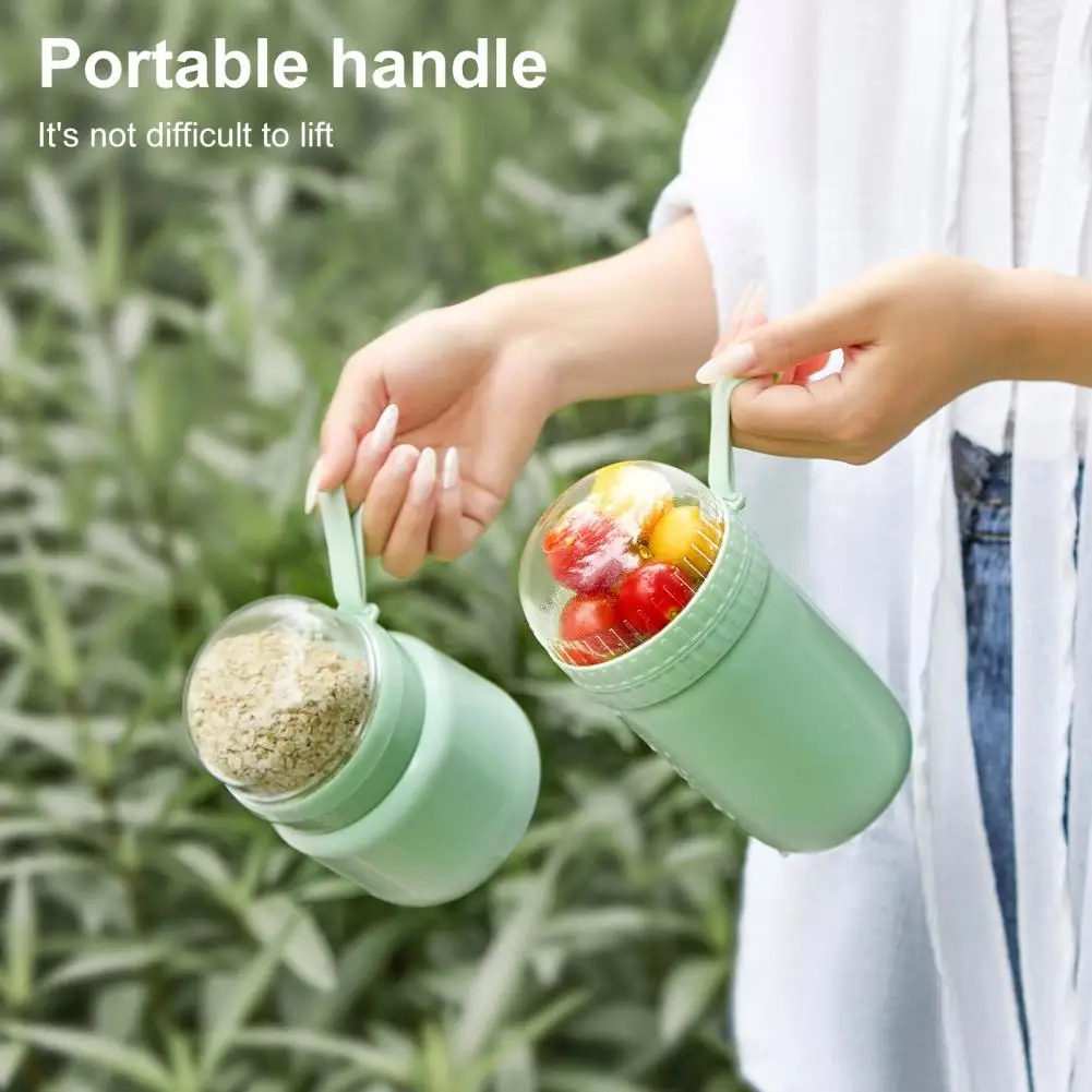 Taza de desayuno con cuchara de acero inoxidable, tarro de comida aislado de acero inoxidable para ensalada de desayuno en movimiento, a prueba de fugas para sopa