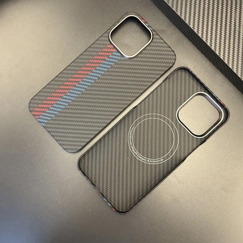 เคสโทรศัพท์มือถือสำหรับ iPhone14Pro 14 Promax และ iPhone 15Pro 15ProMax  วัสดุใยอะรามิด คุณภาพสูง บางเฉียบ ป้องกันการตกกระแทก ดีไซน์เรียบง่าย