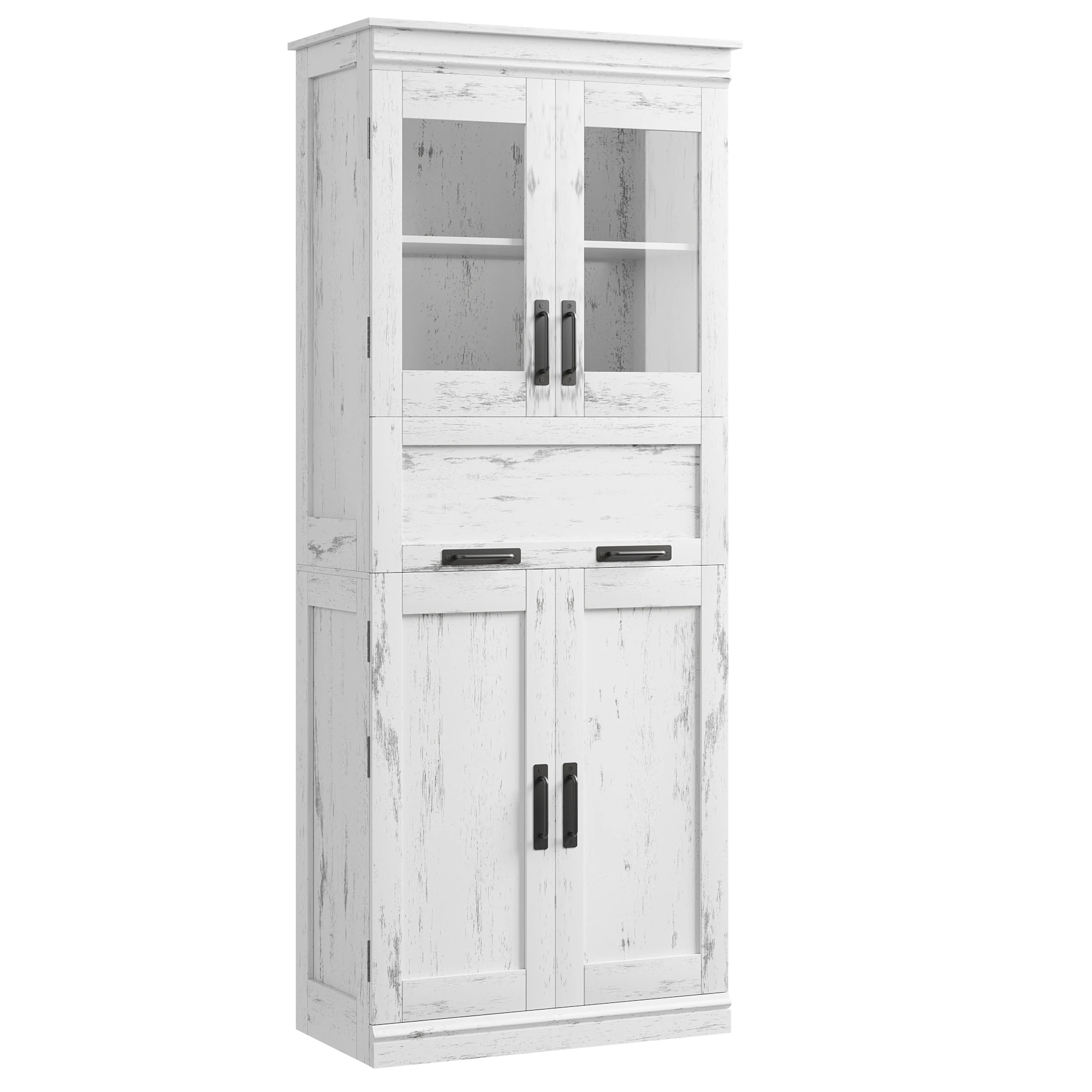 

Tall Bathroom Cabinet, Slim Bathroom Storage Cabinet, Freestanding Narrow Cabinet with Adjustable Shelves