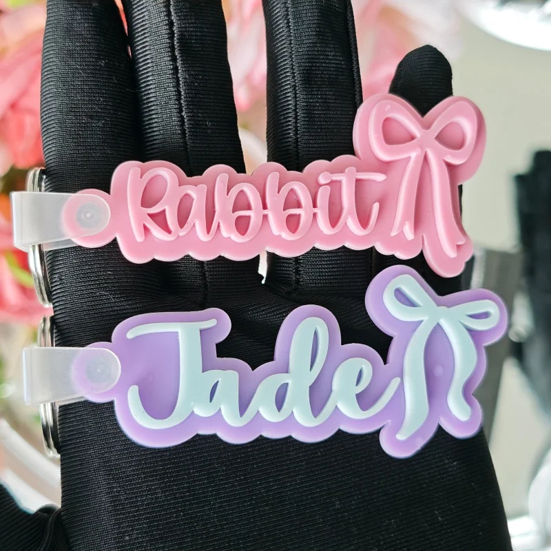 Custom Name Acrylic Keychain, Personalized Acrylic Key Ring with Name, Gift for Friends Girls, Cute Backpack Keychain Pendant