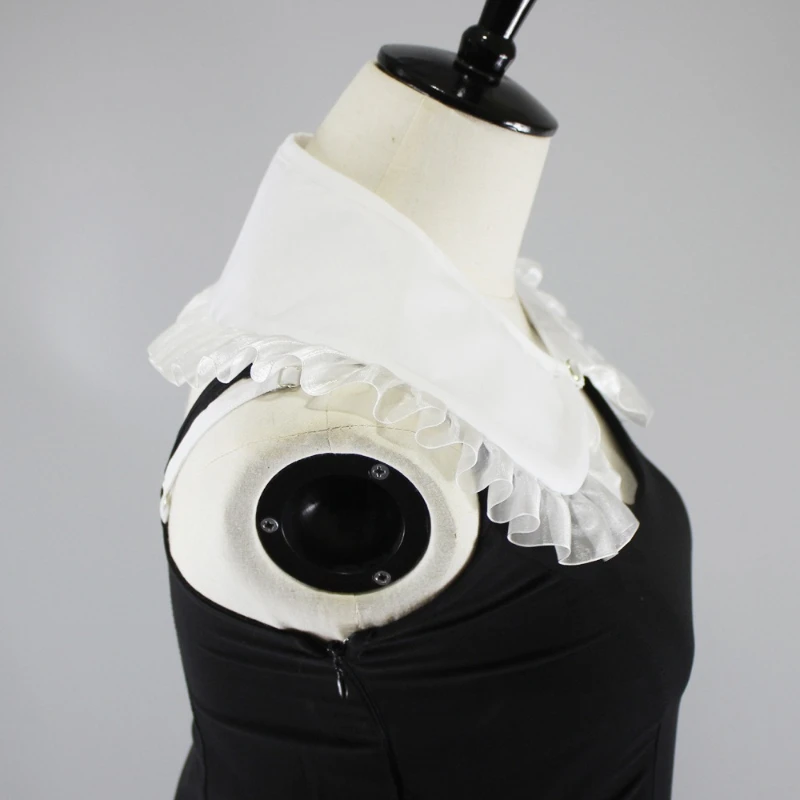 Women Detachable Fake Collar, Organza Ruffled Peter Pan Collar With Pearl Button, Decorative False Collar For Shirts Sweaters view 3