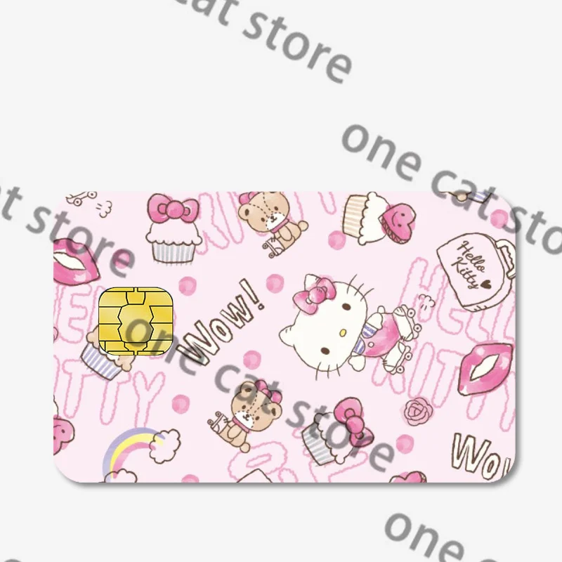 Melody Credit Debit Card Sticker Hellokitty Cartoon Film Sticker Film Skin Cover Anime Film Cover Waterproof Poker Toy Gifts