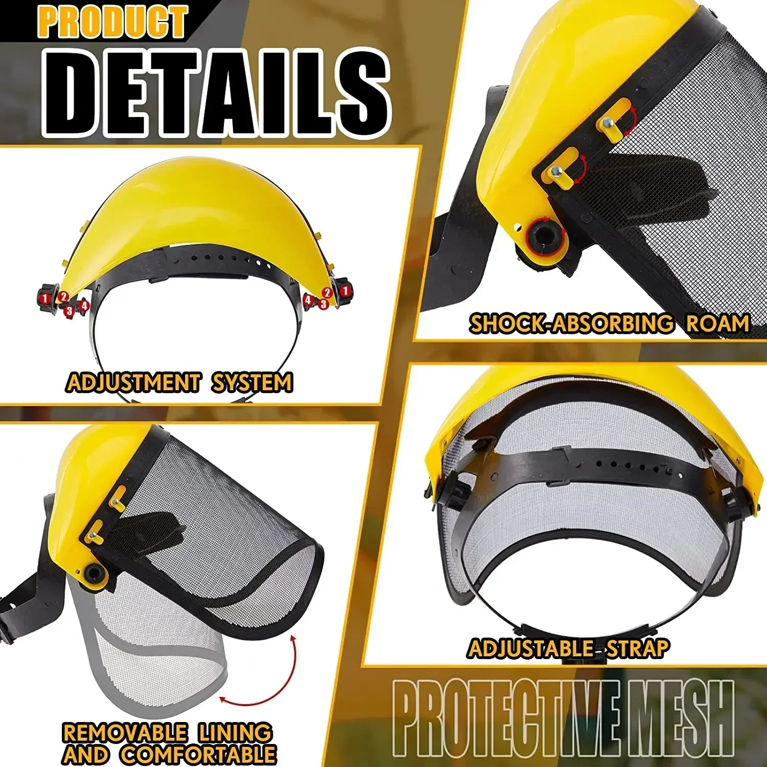 High Mesh Face Protection Trimmer Helmet Forestry With Brush Garden Cutter Safety Grass Hat For Quality Logging Full Visor