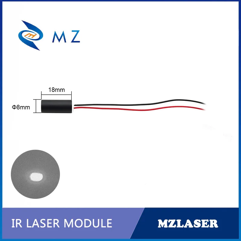 Infrared Dot Laser Diode Module Compact D8mm 850nm 0.5mw 1mw 5mw Class I Class II Class IIIA Industrial Machine IR Dot Laser