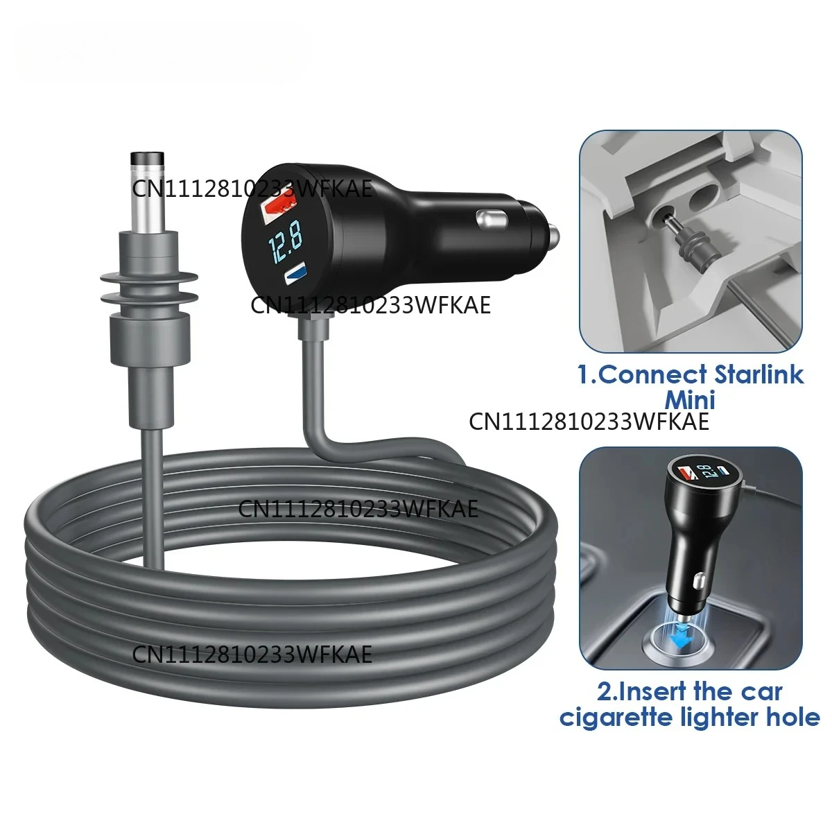 For Starlink Mini Digital Display Car Charger with PD175W Fast Charger 20V 5A with Booster Function