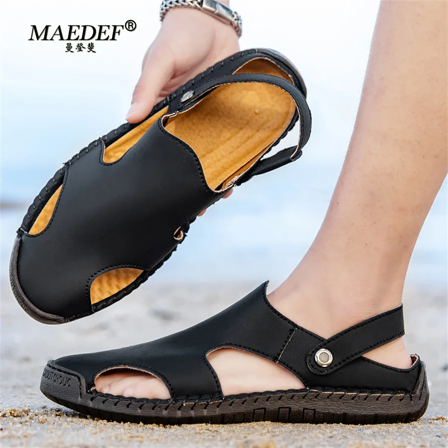 Summer Sandals Men Handmade Classic Roman Sandals Man Slipper Outdoor Non Slip Beach Slippers Men Water Trekking Sandals for Men