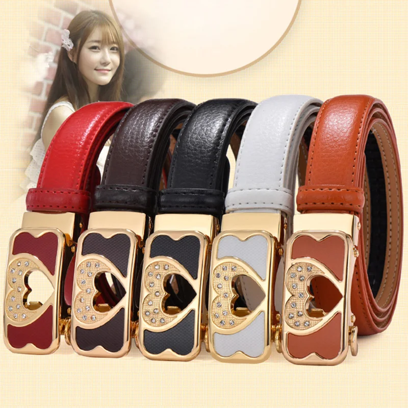 

2023 New Fashion Women's Thin Narrow Belt With Automatic Buckle Korean Version Business Travel Minimalist Designer Workwear Belt