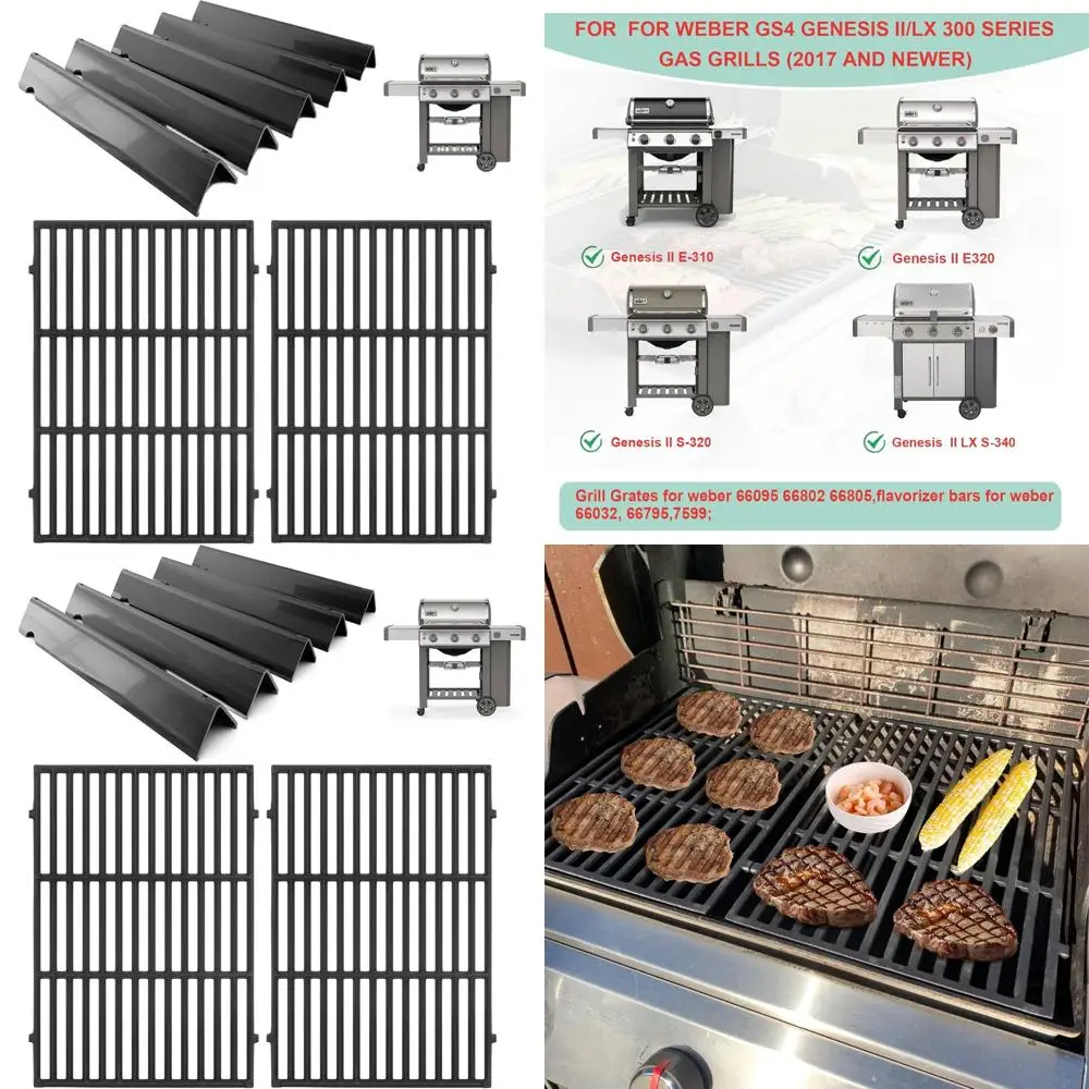 

Weber Genesis II/LX 300 Series Cast Iron Grill Grates and Flavorizer Bars for Models S-310, E-330, E-310, S-320, S-335, E-345, S