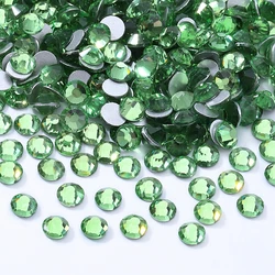 DUCRYSTAL SS4-SS50 Light Green Glitter Crystal Rhinestones for Face Nail Art Cellphone DIY Handmade Glue On Diamond Sticker